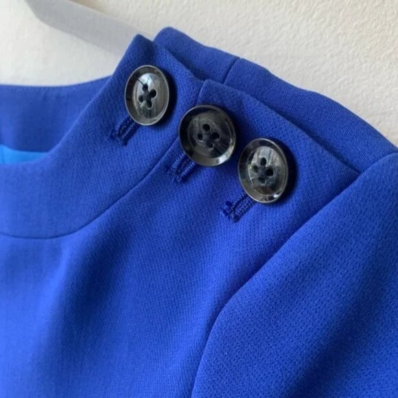 Nwt Banana Republic Button-Shoulder shift dress bright Blue SIZE 8 #396629 N05 - Picture 2 of 9